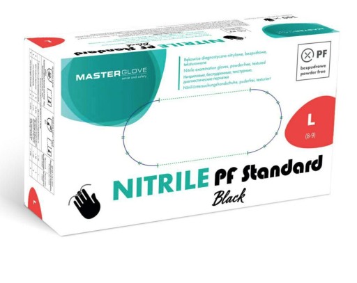 NITRILOVÉ RUKAVICE ČIERNE BEZ PÚDROVÉ R. L