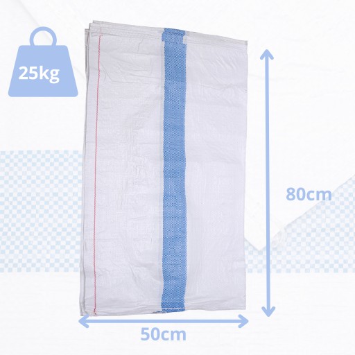 PP VRECIA 25KG NA SUŤ ZRNNÉ UHLIE 50X80CM SILNÝ MODRÝ PRUH