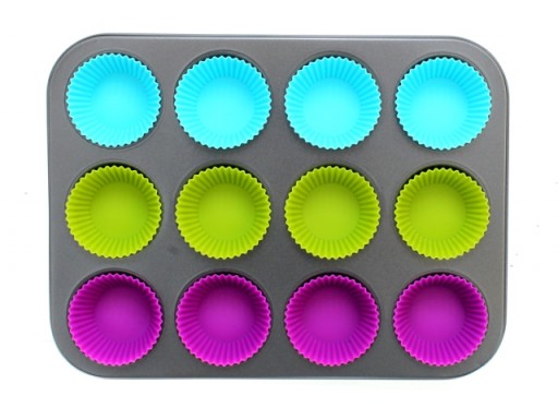PODNOS NA MUFFINY + 12 SILIKÓNOVÝCH KOŠÍKOV