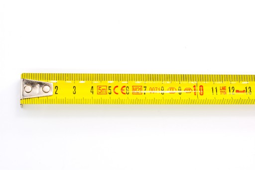 Merací štítok, zvinutá páska so zámkom, 2 m x 16 mm