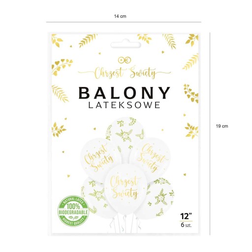 BALÓNKY Krstná kytica 28cm 6ks Súprava