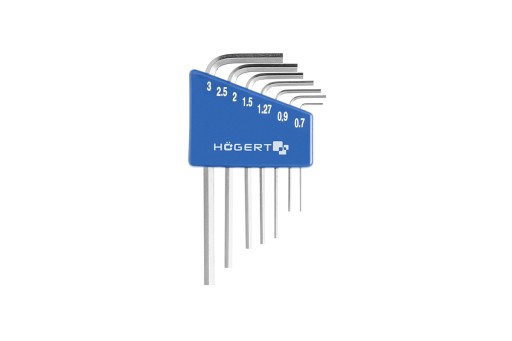 Imbusové presné kľúče 7ks 0,71-3,0mm Hogert
