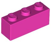 LEGO 3622 BRICK 1x3 tmavoružová (15g) 12 ks.