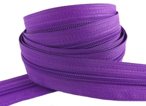 Špirálový zips 3 mm zips FIALOVÝ 1 meter + 2 zipsy