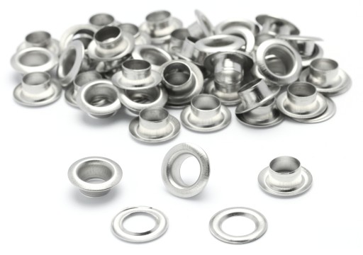 Leathercraft očká 6 mm SILVER + 100 kovové podložky