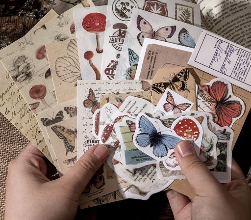 NÁLEPKY PRE PLÁNOVAČ DENNÍKOV SCRAPBOOKING VINTAGE NOTEBOOK ŠKOLSKÉ DEKORATÍVNE