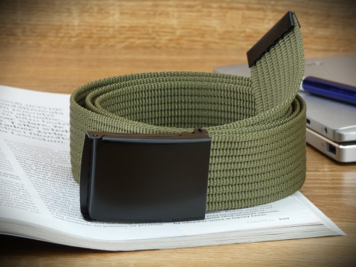 Dámsky a pánsky KHAKI WEBBING opasok, krátky, 115 cm