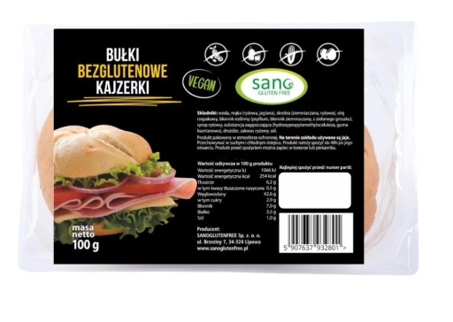 BEZLEPKOVÉ KAJSER ROLKY 2X50G SANO