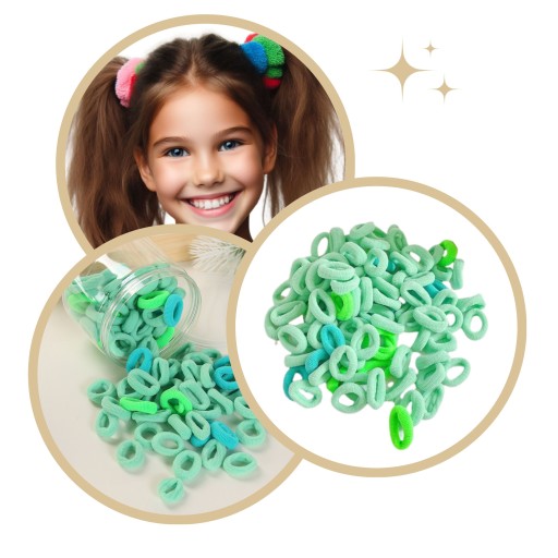 Gumičky do vlasov DURABLE zelené GIRLS mini gumičky do vlasov SET 100 ks