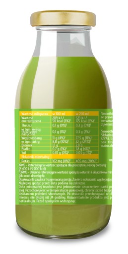 BeRAW Detox kapustové smoothie chlorella natural bez pridaného cukru 250 ml