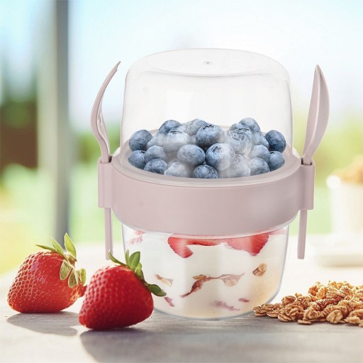 LUNCHBOX nádoba na jogurtový müsli ovocný šalát + príbor 370 ml