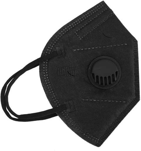 10x KN95 OCHRANNÁ MASKA S VENTILOM, ČIERNA