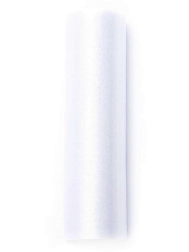 Organza BIELA trblietavá HLADKÁ dekorácia stola prijímanie svadba 16x900 cm