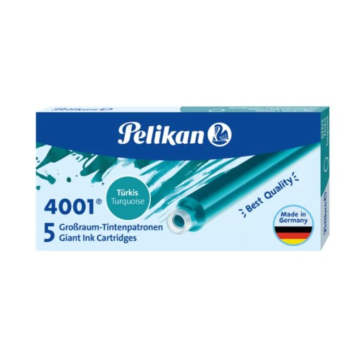 Dlhé atramentové náplne PELIKAN TURQUOISE GTP/5 ks.