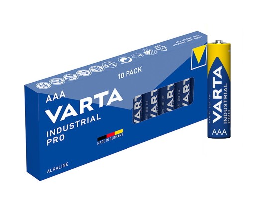 10x alkalická batéria LR03 VARTA INDUSTRIAL box10 1,5V