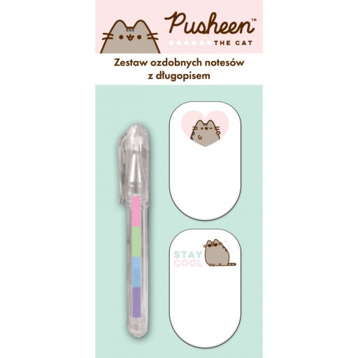 PUSHEEN sada 2 dekoratívnych zošitov s mini mačiatkovým perom