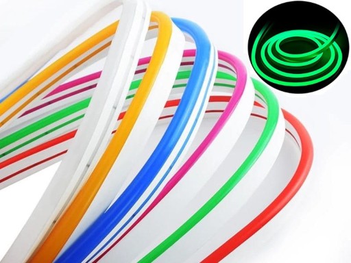 NEON Mono 12V LED pásik na meter 5/12mm ZELENÝ
