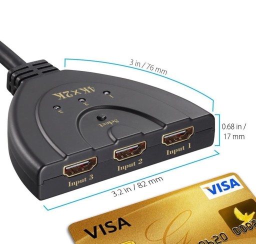 SWITCH 3-v-1 HDMI Splitter 3D 4K 2K HDCP Wwa