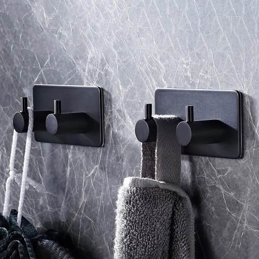 STENY KÚPEĽŇOVÝ VEŠIAK NA UTERÁKY ČIERNE LOFT LEPICIE HÁČIKY