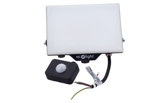 Halogénový LED reflektor studená biela 900lm 10W IP65, možný pir senzor