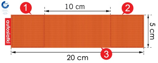 Samo-suchý zips - Držiak na suchý zips do kufra - 20 cm