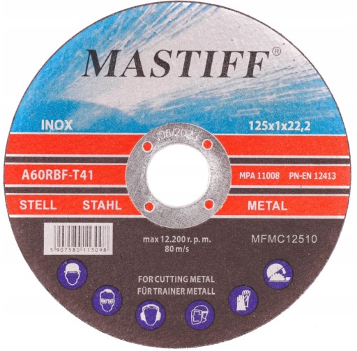 MASTIFF INOX KOVOVÉ REZNÉ KOTÚČE 125 1 KS
