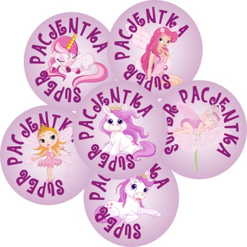 Motivačné nálepky pre deti Super Patient 3cm 54 ks Fairies Poníky