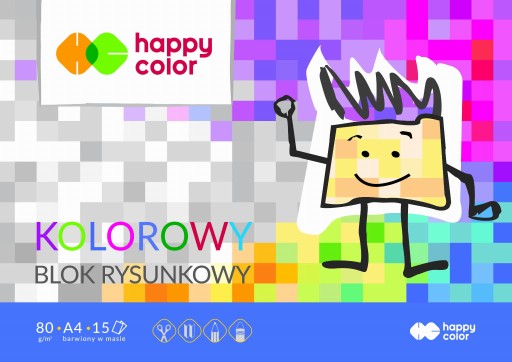 A4 FAREBNÝ BLOK 80G 15 LISTOV HAPPY