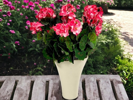 Umelé kvety Geranium na balkónovú terasu - ružová