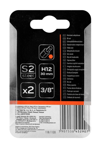 HEX hrot 12 x 30 mm, S2 x 2 ks, NEO 10-978