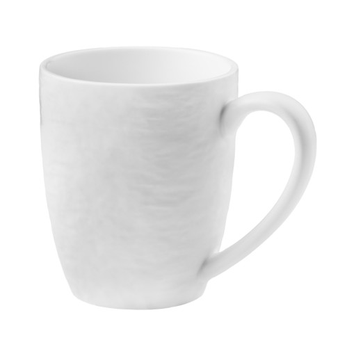 PORCELÁNOVÝ hrnček na kávu a čaj, biely, sklo, betónová štruktúra, 360 ml