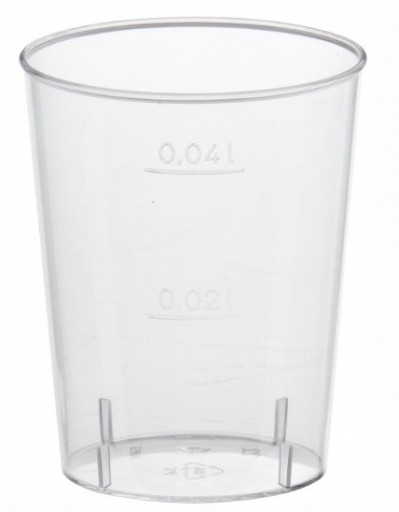 Jednorazové malé, pevné plastové poháre na vodku, sada 40ml x 50
