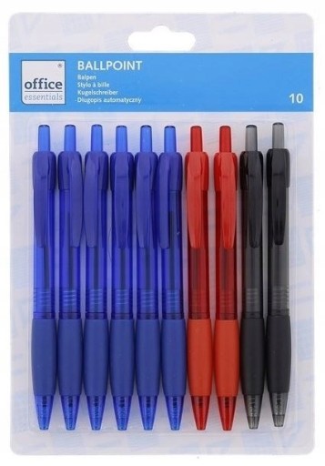 Kancelárske pero Office Essentials 10 ks 3 farby