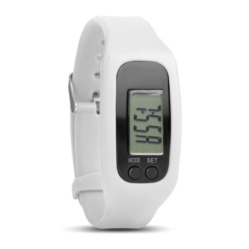 Krokomer s remienkom Smartband biely biely časovač kalórií