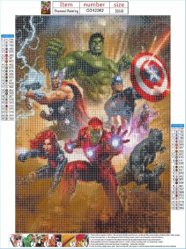 Diamantový obrázok výšivky Marvel AVENGERS Diamantový obraz Mosaic 5D