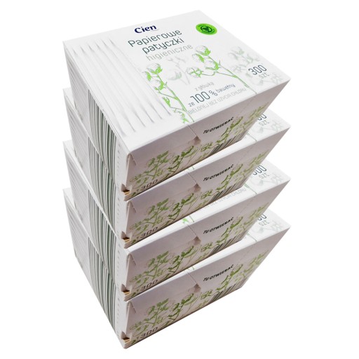 EKO CIEN PAPIEROVÉ HYGIENICKÉ TYČKY 300 KS