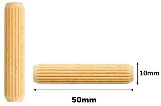 Drevené montážne hmoždinky do nábytku 10mm x 50mm 1kg