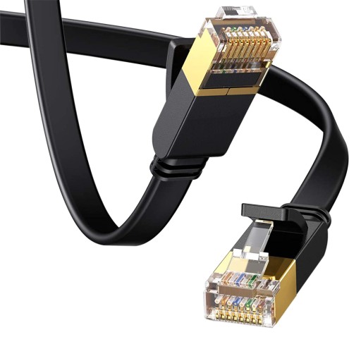 SIEŤOVÝ KÁBEL LAN ETHERNET PATCHCORD Krútený PÁR PLOCHÝ SFTP CAT7 1,5M
