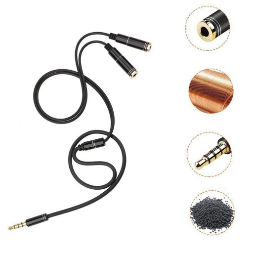 MINI KONEKTOR 3,5MM KÁBLA NA ROZDELENIE AUDIO SIGNÁLU pre SLÚCHADLÁ