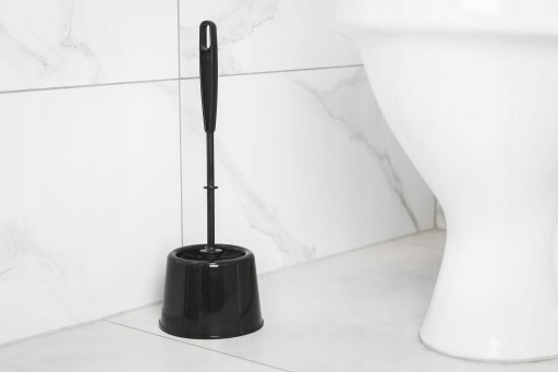 TOALETNÁ KEFA čierna, sada do kúpeľne a WC, s klasickou nádobou