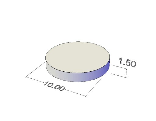 Neodymový magnet MW 10x1,5 N38 s lepidlom 3M 10 ks