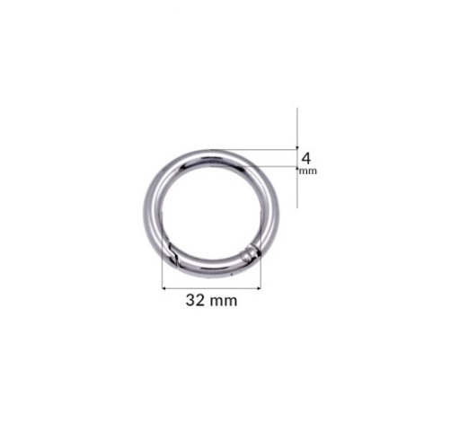Okovový krúžok s otváracou karabínou na 30 mm tašku