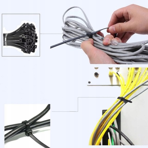 VIAZAČ KABEL na káble KABELOVÝ VIAZAČ ČIERNA 3,6x140 100 ks