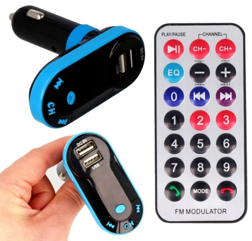FM BLUETOOTH VYSIELAČ 2xUSB MP3 SD NABÍJAČKA