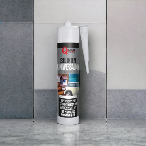 ŠEDÝ univerzálny stavebný silikón, RÝCHLOSCHNÚCI, 300 ml QMAR