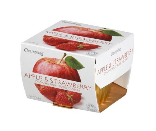CLEARSPRING Jablkovo-jahodový dezert (2 x 100g) - BIO