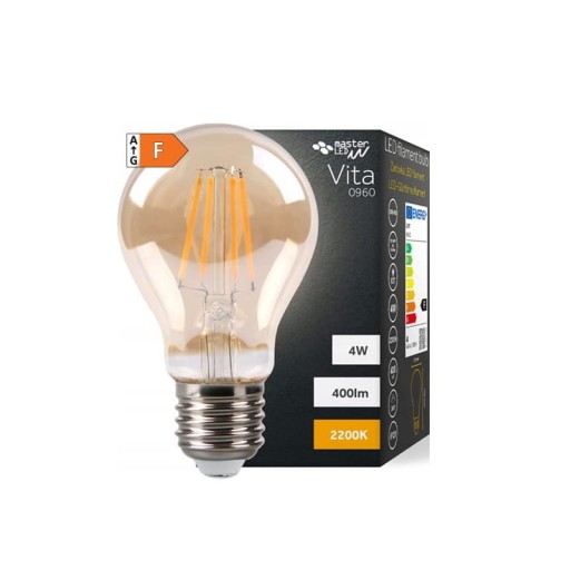 E27 LED žiarovka 4W Filament Vita A60 Warm 2200K Amber High Quality