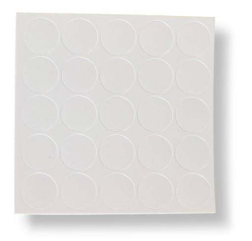 Samolepiace krytky fi 14 mm biele Folmag 320 maskovacie nálepky 25 ks.