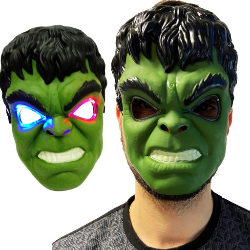 HULK AVENGERS SVIETIACA LED SUPERHRDINOVÁ MASKA NA KARNEVALOVÝ PLES PRE DETI