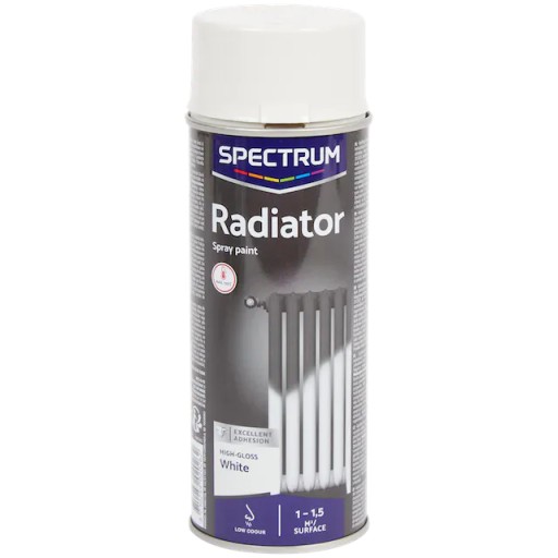 LESKLO BIELA FARBA V SPREJOVANÍ NA RADIÁTORY